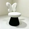 European retro white butterfly wing-shaped plastic 360-degree rotating chair, cylindrical stool, leisure stool, bedroom makeup chair details Picture